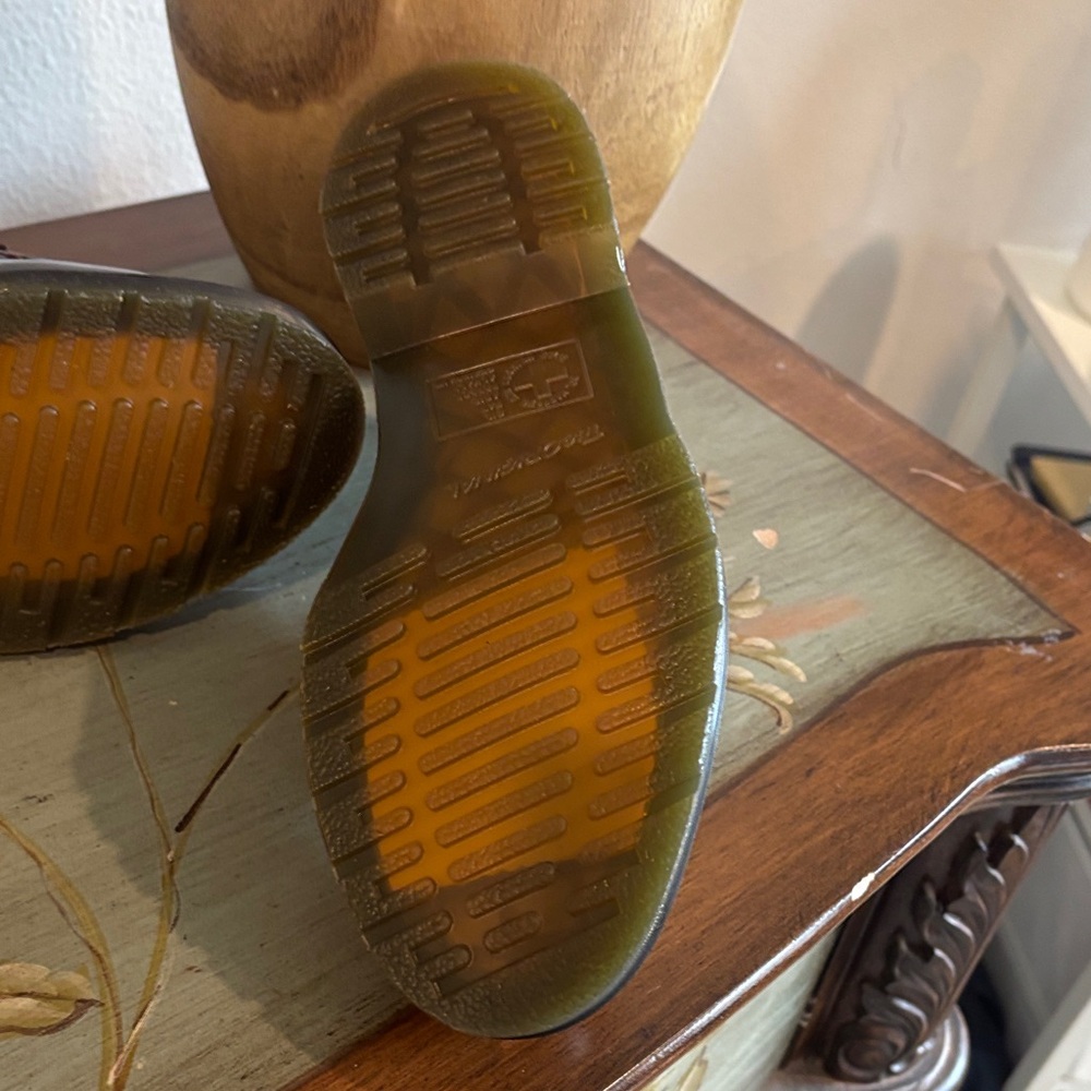 Dr. Martens Burgundy Loafers with Gold Detail - Picture 8 of 9